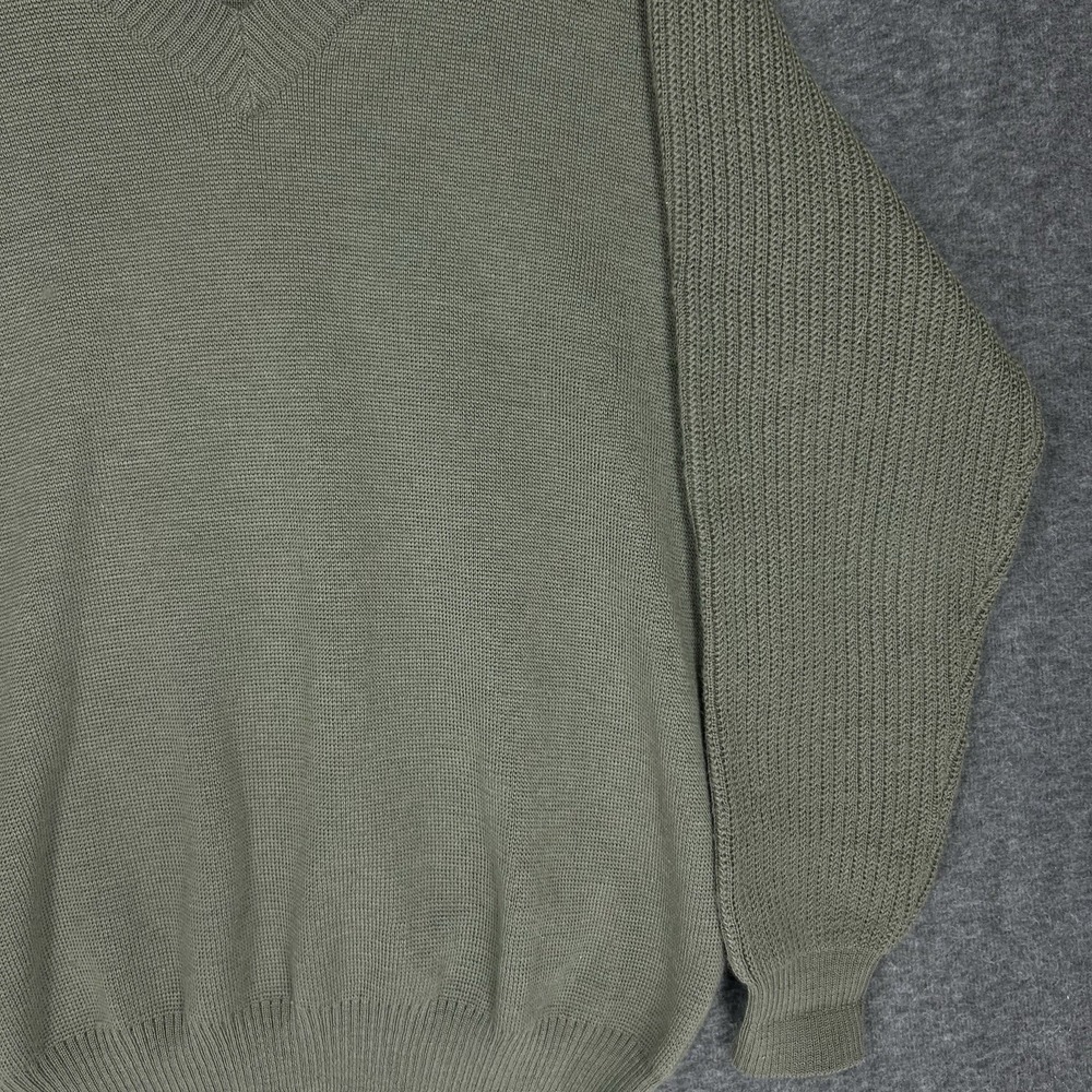Barbour Sweater Mens XL Green V-neck D675 Fine Knit Pure New Wool Scotland - Picture 3 of 13